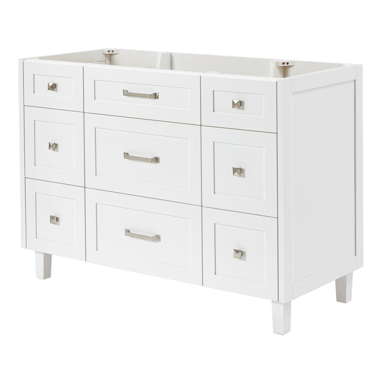 Monroe 48" White Solid Wood Single Bathroom Vanity