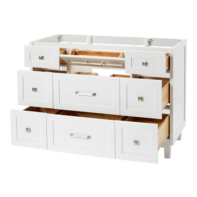 Monroe 48" White Solid Wood Single Bathroom Vanity