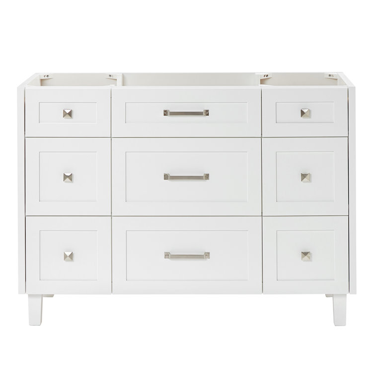 Monroe 48" White Solid Wood Single Bathroom Vanity