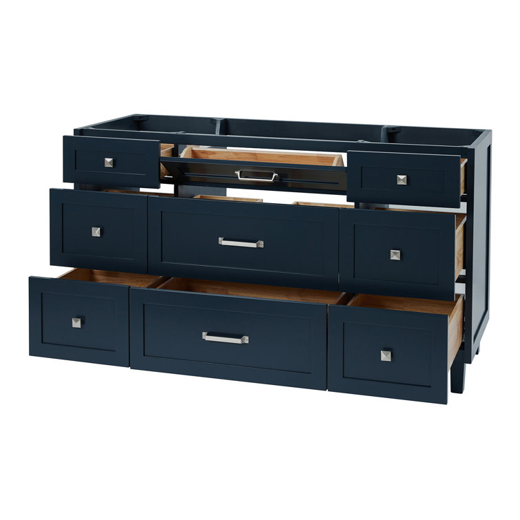 Monroe 60" Midnight Blue Freestanding Single Vanity Base
