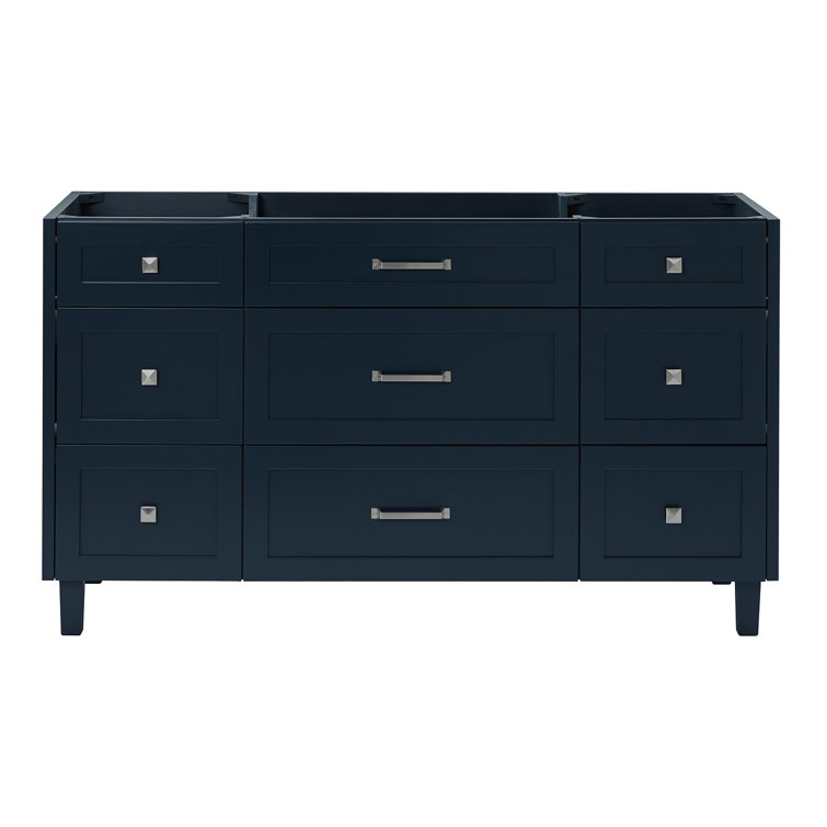 Monroe 60" Midnight Blue Freestanding Single Vanity Base