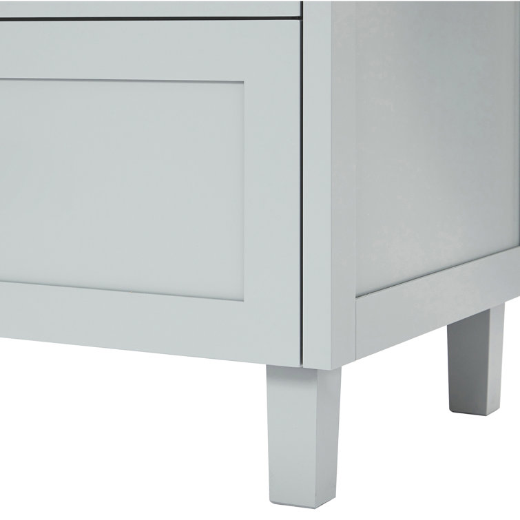 Gray Freestanding Single Sink Bathroom Vanity with Quartz Top