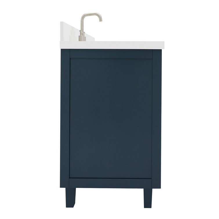 Midnight Blue 55" Single Sink Vanity with Quartz Top