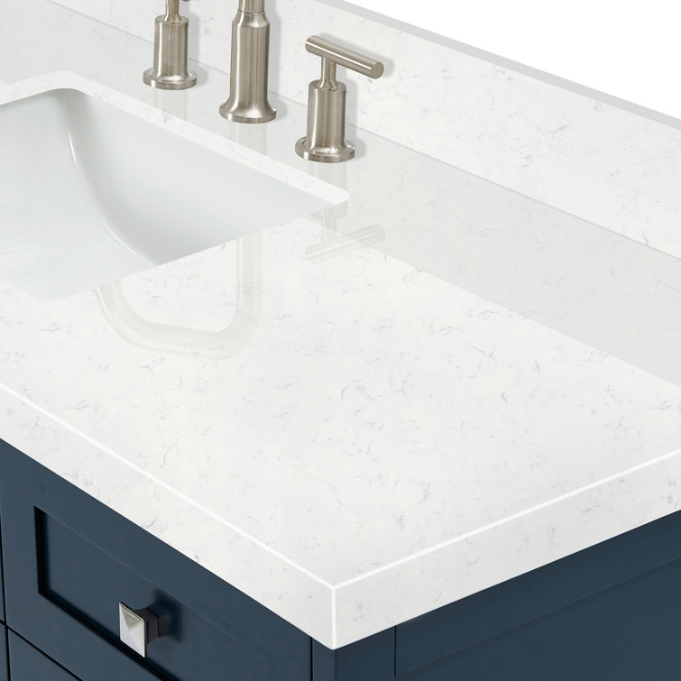Midnight Blue 54" Single Sink Vanity with Carrara Quartz Top