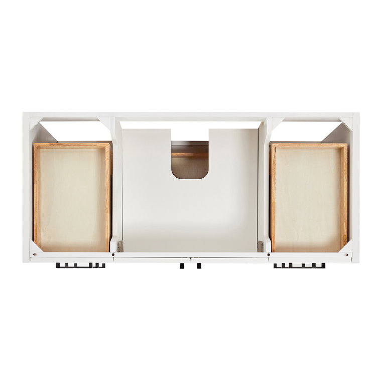 White Solid Wood Single Sink Bathroom Vanity with Quartz Top