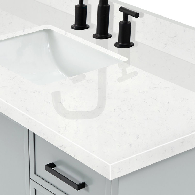 Kelly Gray 54" Single Sink Bathroom Vanity with Carrara Quartz Top