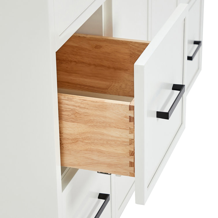 Kelly 55" White Solid Wood Single Sink Vanity with Carrara Marble Top