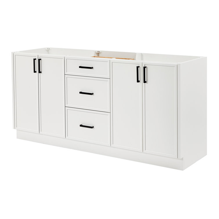Kelly 72" White Double Freestanding Bathroom Vanity