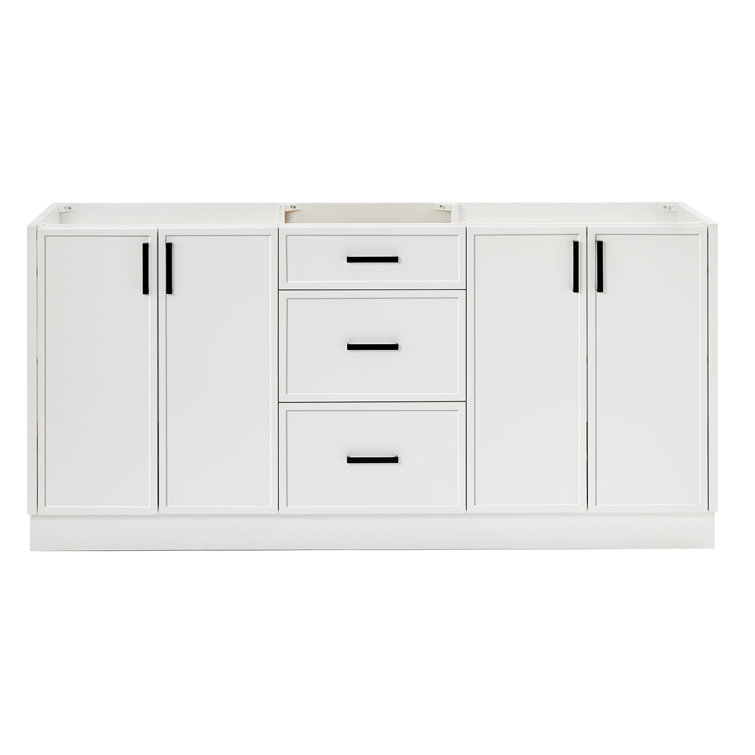 Kelly 72" White Double Freestanding Bathroom Vanity