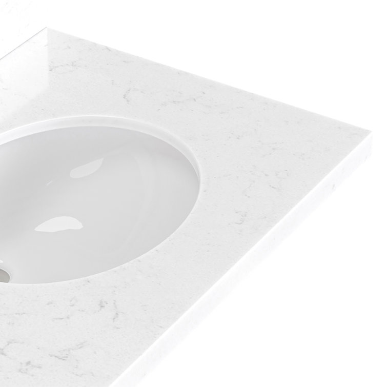 Gray Solid Wood Double Sink Bathroom Vanity with Carrara Quartz Top