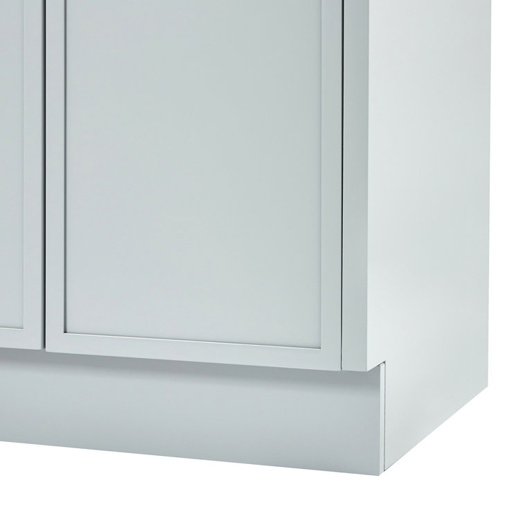 Gray Double Sink Freestanding Bathroom Vanity with Marble Top