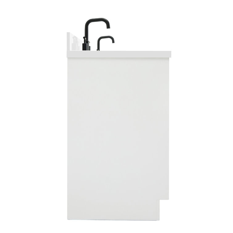 Kelly 73" White Wood Double Sink Vanity with Quartz Top
