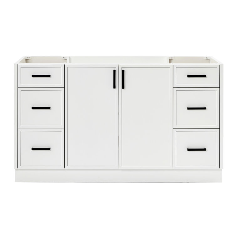 Kelly 60" White Solid Wood Freestanding Bathroom Vanity