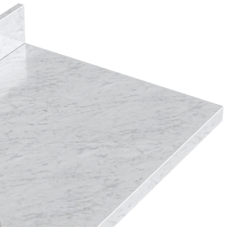 Gray Solid Wood Freestanding Single Sink Bathroom Vanity with Marble Top