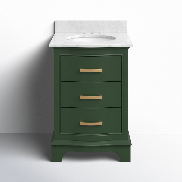 Evergreen Solid Wood Single Vanity with Marble Top