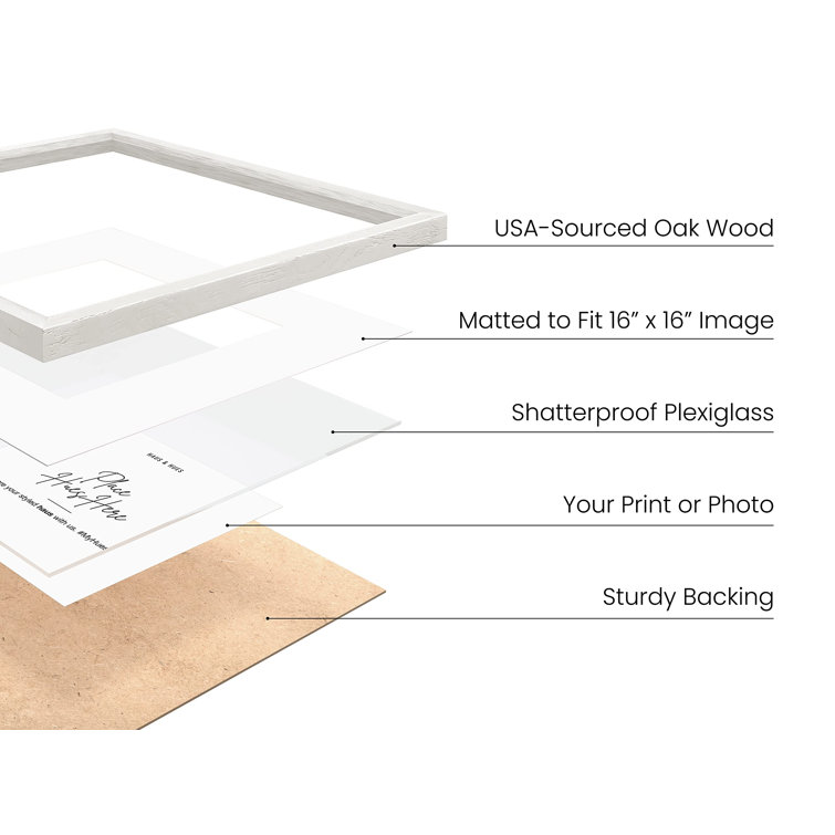 White Oak 16'' x 16'' Solid Wood Gallery Wall Frame Set