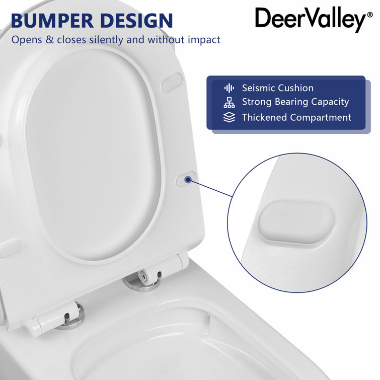 White Ceramic Elongated Dual Flush Toilet with ADA Seat Height