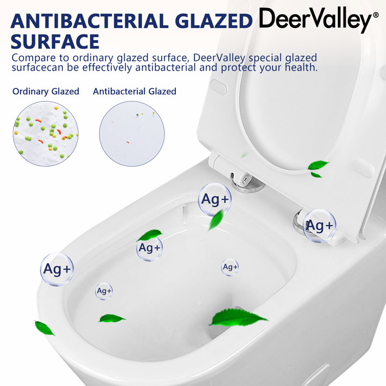 White Ceramic Elongated Dual Flush Toilet with ADA Seat Height