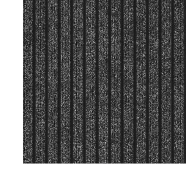 Gray Ribbed Polyester Utility Garage and Patio Rug 5' x 6'11"
