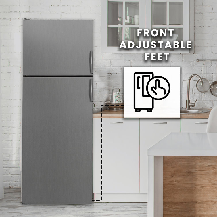 Equator Stainless Steel Energy Star Refrigerator-Freezer with Adjustable Shelves