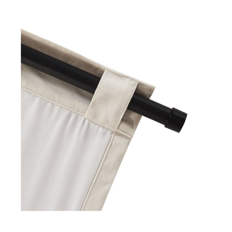 Black Adjustable Iron Window Curtain Rod 72"-144"