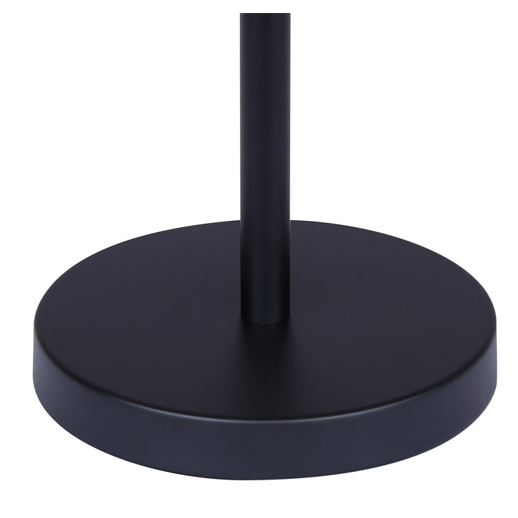 Romola 22" Black Table Lamp with Rattan Shade and 3-Way Switch
