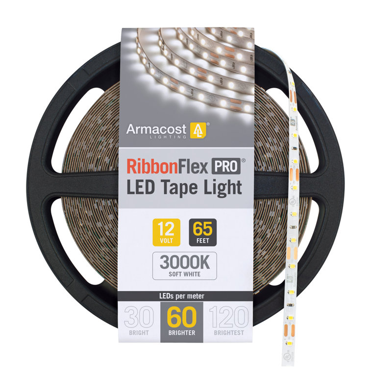 Warm White Flexible LED Under Cabinet Tape Light, 65.6 ft