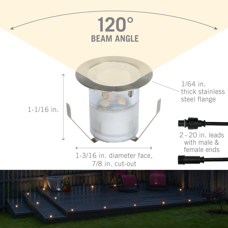 Portico Stainless Steel White Recessed Outdoor LED Puck Light