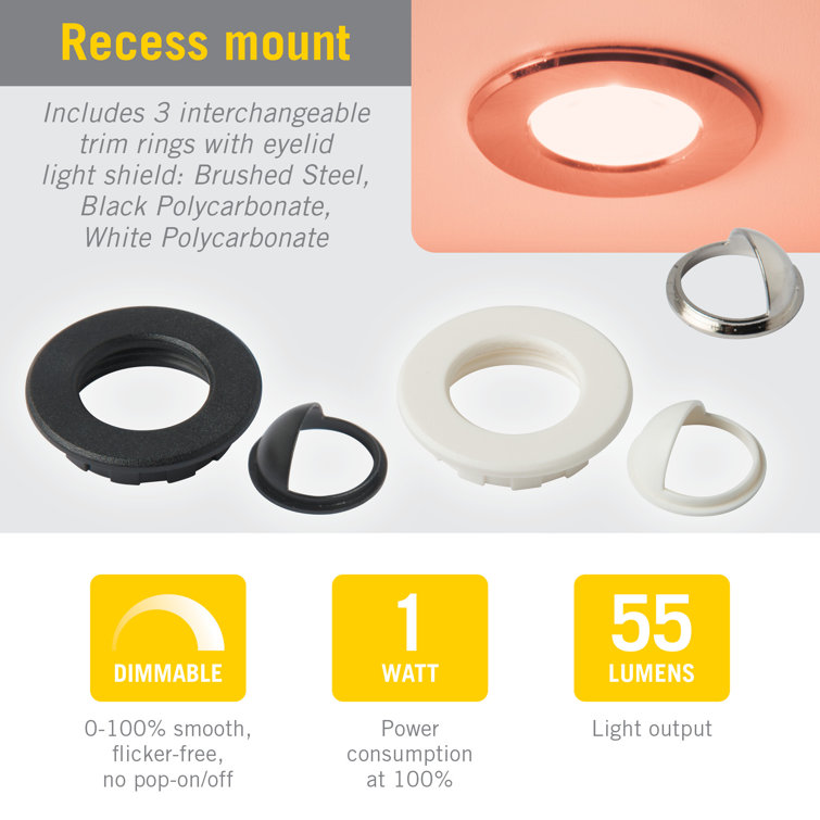 RGB Mini Recessed LED Light with Interchangeable Trims