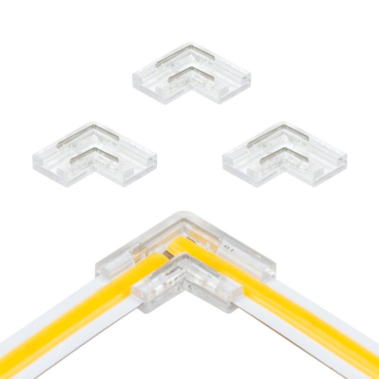 2-Pin Clear LED Strip Light Corner Connectors (4-Pack)