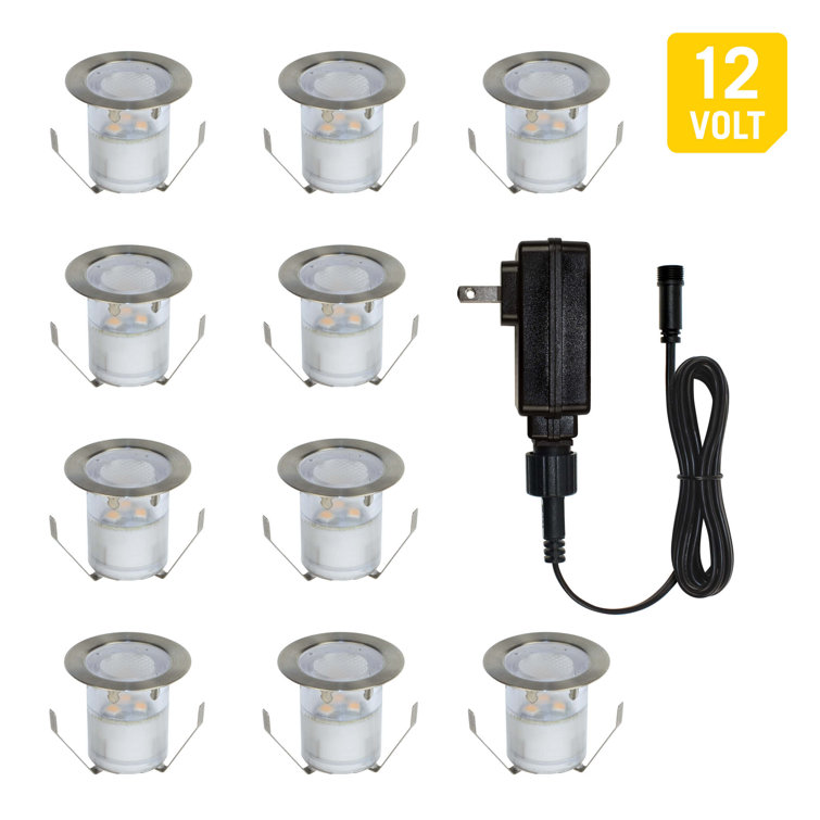 Portico 10-Pack White Stainless Steel Outdoor Recessed LED Light Kit