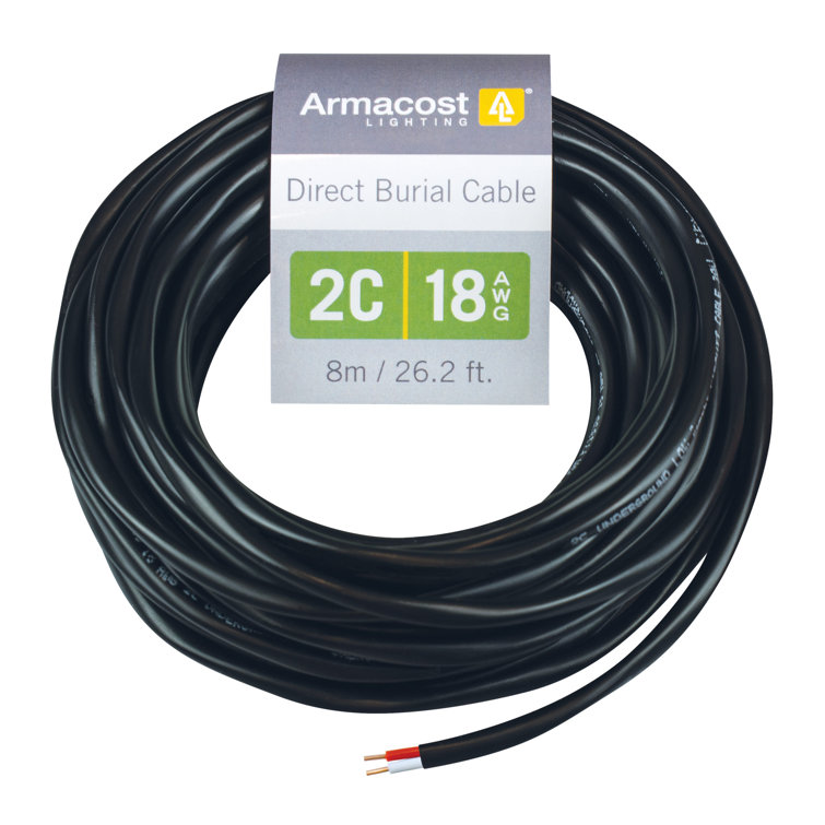 Black 26.2 ft 18 AWG Direct Burial Cable