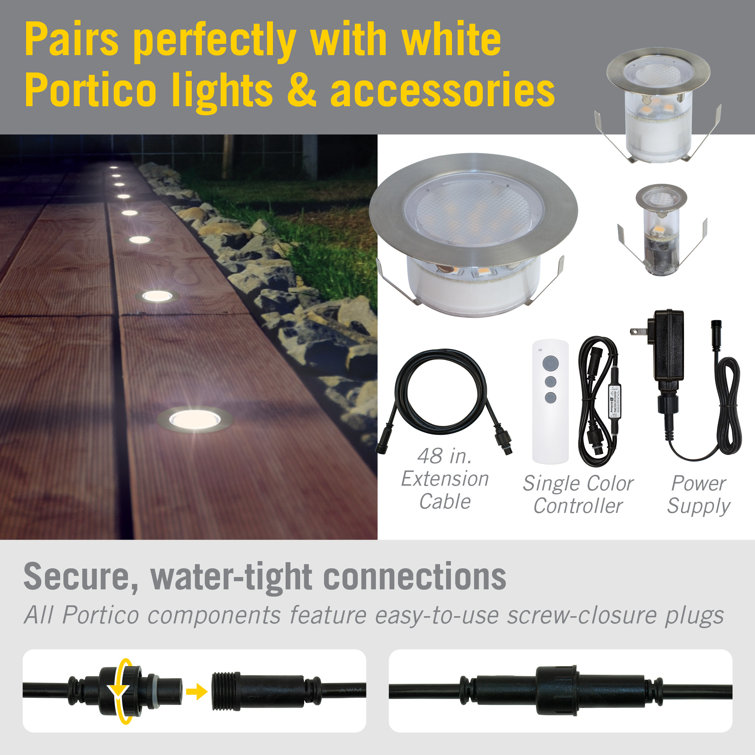 Portico Stainless Steel White Recessed Outdoor LED Puck Light