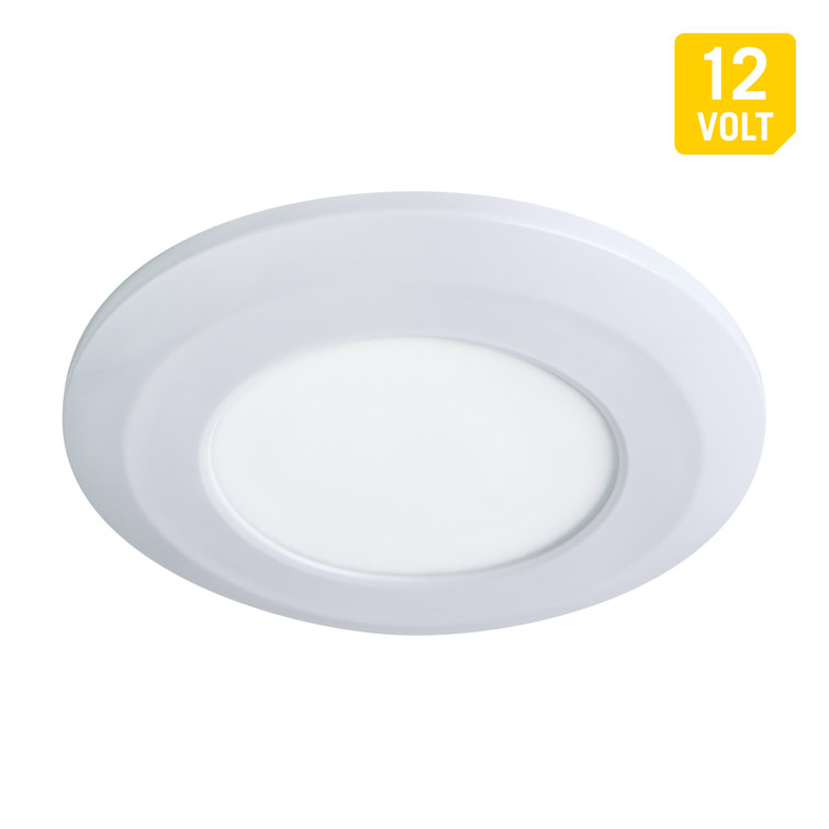 White Wafer Thin LED Puck Light with Soft White Finish