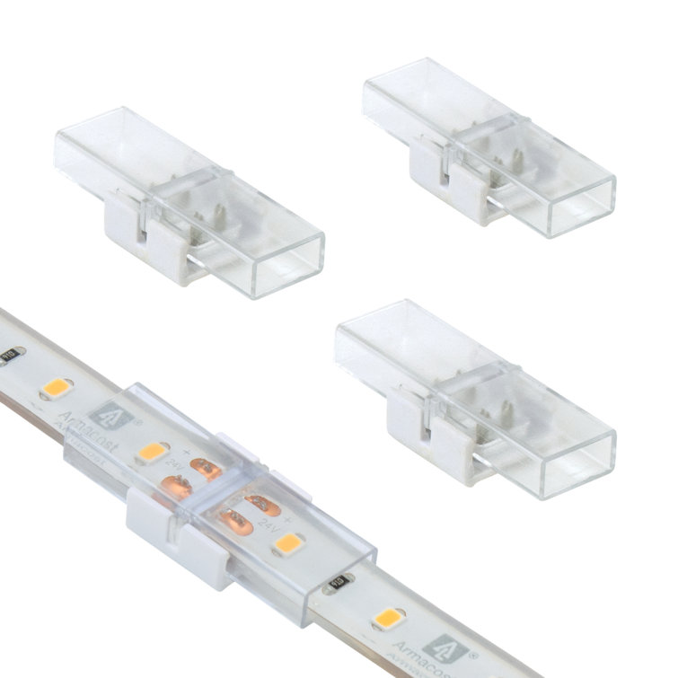 Clear IP67 Outdoor LED Tape Light Connectors, 4 Pack