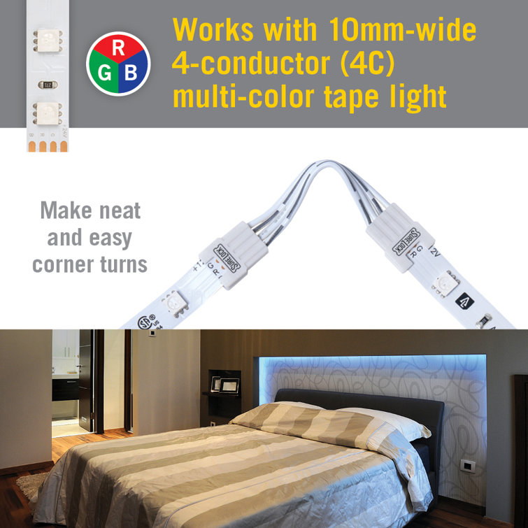 SureLock White RGB LED Tape Light Corner Connectors