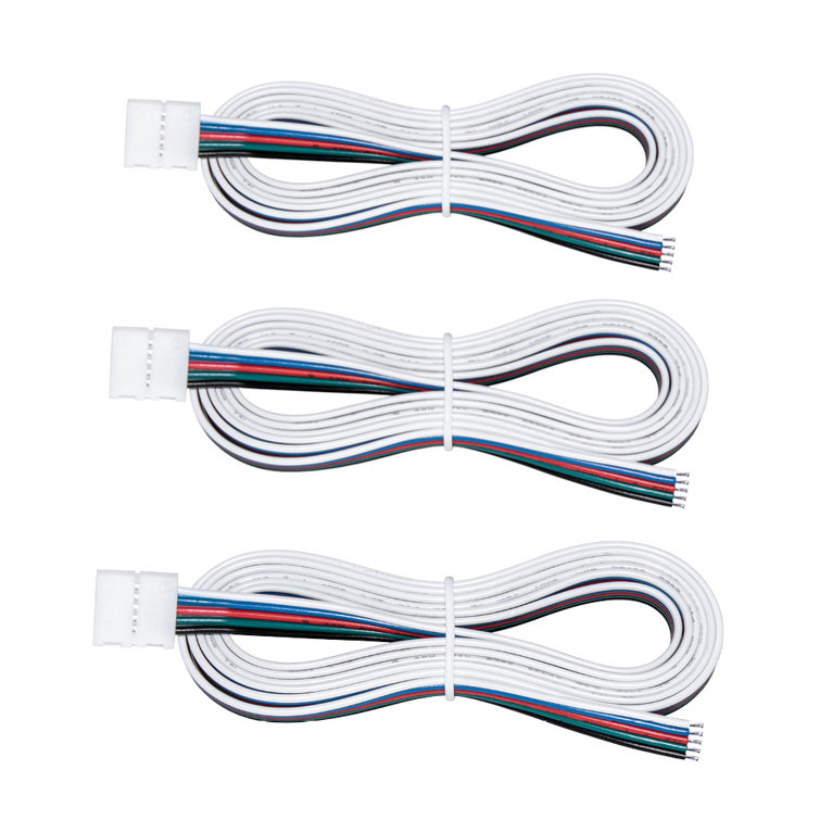 48" RGB+W LED Tape to Wire Connectors, 3 Pack