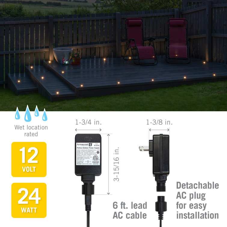Black Waterproof Outdoor LED Wall Charger