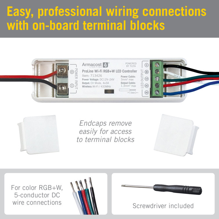 White Wi-Fi LED Controller with Remote and App Control