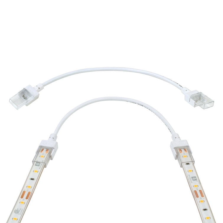White Outdoor Electric LED Tape Light Connectors, 2 Pack