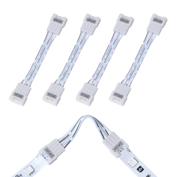 SureLock White RGB LED Tape Light Corner Connectors
