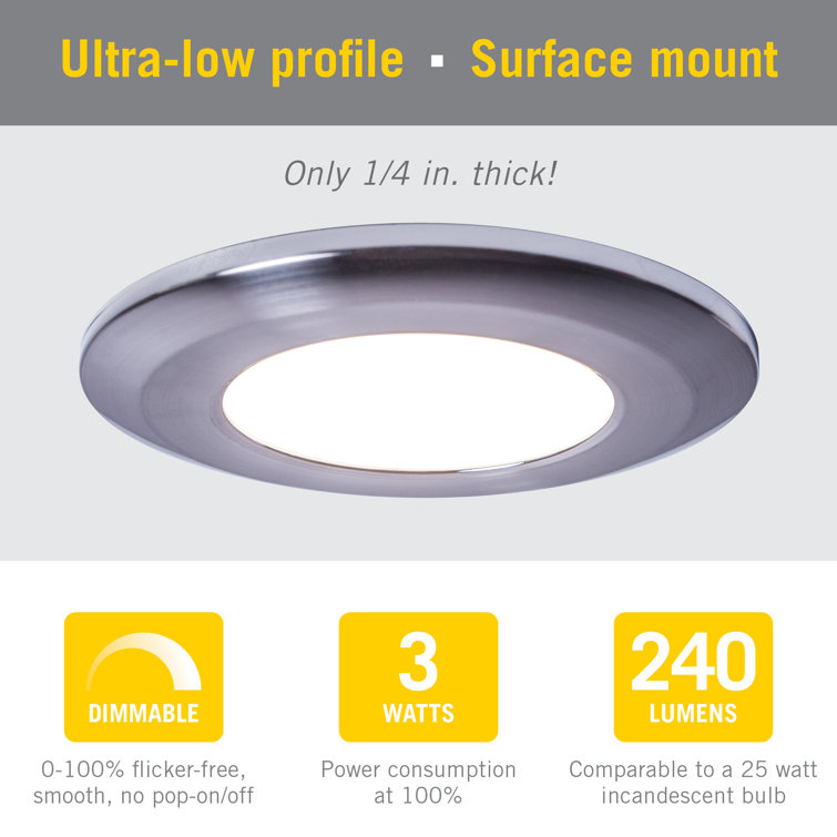 Silver Wafer Thin Under Cabinet LED Puck Light