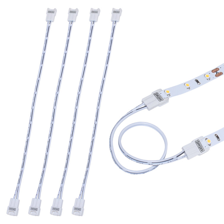 SureLock White LED Strip Light Wire Lead Connector, 5 Pack