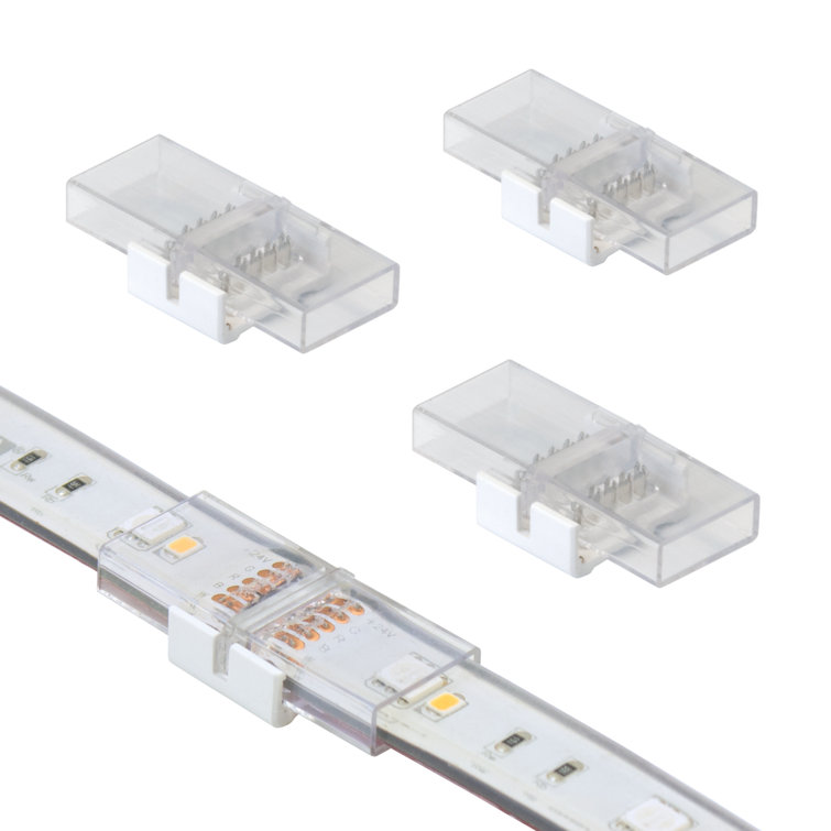 Clear 5-Pin RGB+W Tape to Tape Splice Connector 4-Pack