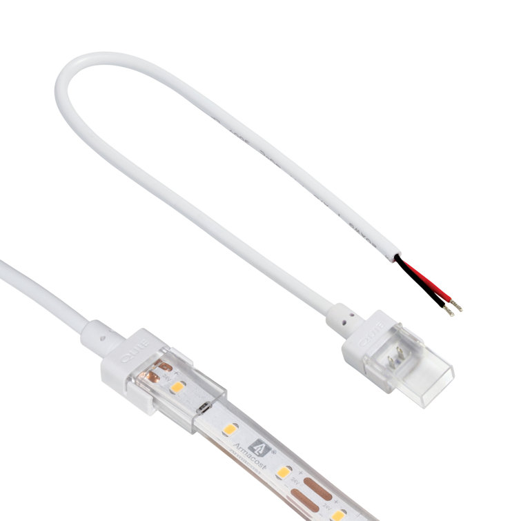 2 Pin White LED Strip Light IP67 Outdoor 12 in Connector, 2 Pack