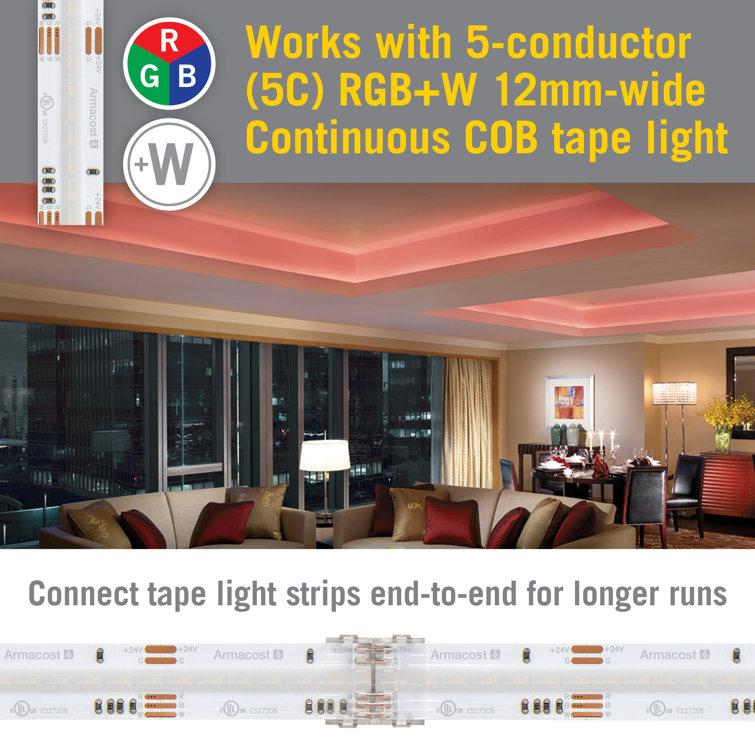 5 Pack Clear Plastic LED Strip Light Connectors