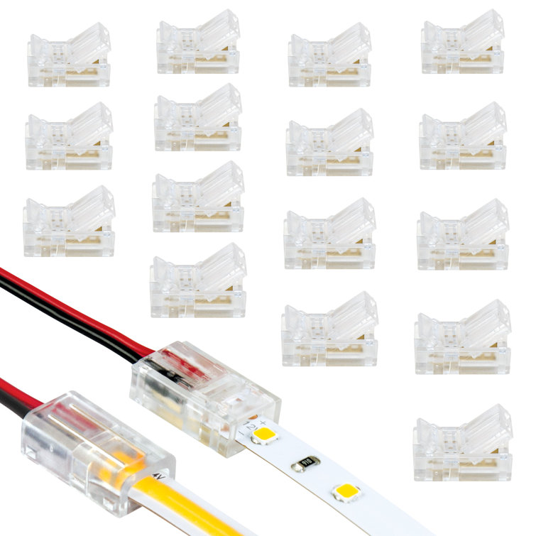 Clear Plastic LED Tape Light Connector Set (18-Pack)