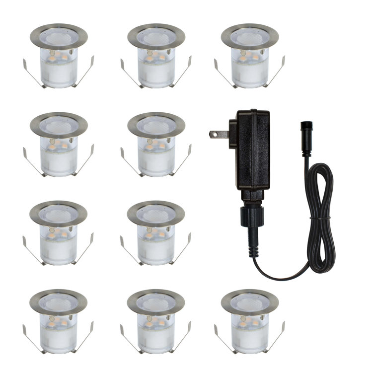 Portico 10-Pack White Stainless Steel Outdoor Recessed LED Light Kit