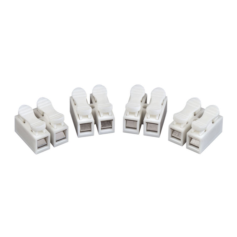 White Plastic Wire-to-Wire Spring Connectors, 4 Pack