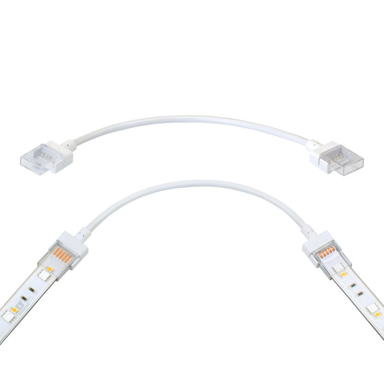 6-Inch White RGBW LED Strip Light Connectors, 2-Pack